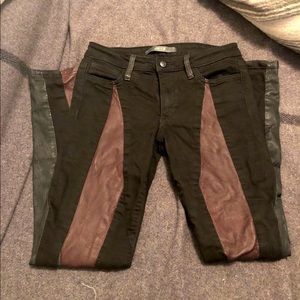 Joe's jeans with cool leather inserts